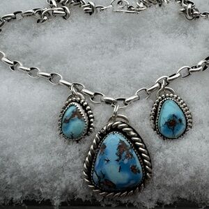 Golden Hills Turquoise charm necklace
